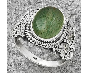 Southwest Design - Green Aventurine Ring size-9 SDR188558 R-1387, 10x14 mm