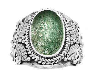 Southwest Design - Green Aventurine Ring size-7.5 SDR188580 R-1387, 9x14 mm