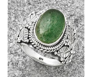 Southwest Design - Green Aventurine Ring size-7.5 SDR188580 R-1387, 9x14 mm