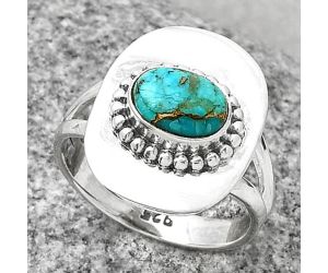 Copper Blue Turquoise - Arizona Ring size-7.5 SDR189114 R-1458, 6x8 mm