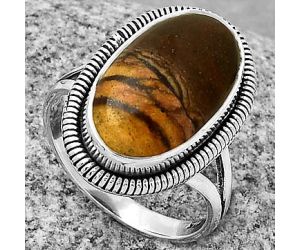 Natural Outback Jasper Ring size-7 SDR189334 R-1208, 10x17 mm