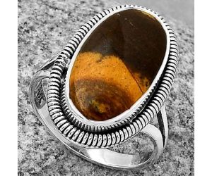 Natural Outback Jasper Ring size-7 SDR189357 R-1208, 10x18 mm