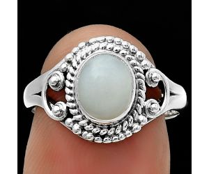 Natural White Opal Ring size-7 SDR189775 R-1283, 6x8 mm