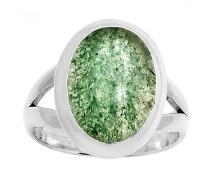 Natural Green Aventurine Ring size-7.5 SDR190221 R-1005, 10x14 mm