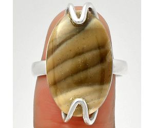 Natural Flint Stone Ring size-7.5 SDR190418 R-1479, 14x22 mm