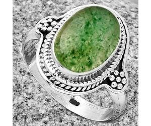 Natural Green Aventurine Ring size-8 SDR191202 R-1312, 9x13 mm