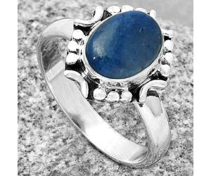 Natural Blue Quartz Ring size-9 SDR191339 R-1071, 8x10 mm