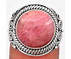 Natural Pink Tulip Quartz Ring size-8 SDR193074 R-1282, 14x14 mm