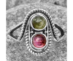 Natural Multi Tourmaline Ring size-8.5 SDR195777 R-1027, 5x5 mm