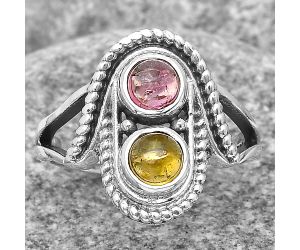 Natural Multi Tourmaline Ring size-7.5 SDR195786 R-1027, 5x5 mm