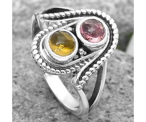 Natural Multi Tourmaline Ring size-7.5 SDR195786 R-1027, 5x5 mm