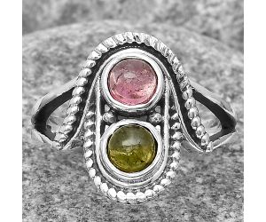 Natural Multi Tourmaline Ring size-8 SDR195791 R-1027, 5x5 mm