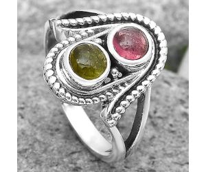 Natural Multi Tourmaline Ring size-8 SDR195791 R-1027, 5x5 mm