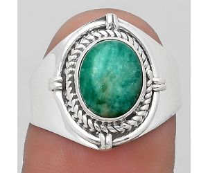 Natural Paraiba Amazonite Ring size-8 SDR196621 R-1539, 8x10 mm