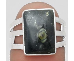 Natural Star Galaxy Jasper Ring size-7.5 SDR199936 R-1400, 10x15 mm