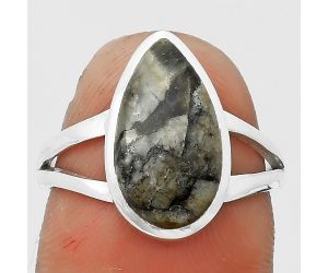 Natural Mexican Cabbing Fossil Ring size-7 SDR200747 R-1005, 8x15 mm
