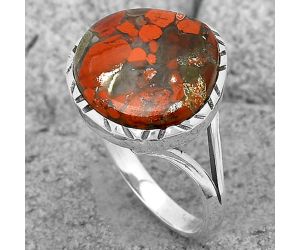 Natural Red Brecciated Jasper Ring size-9.5 SDR201910 R-1074, 15x15 mm