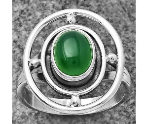 Natural Green Onyx Ring size-8 SDR204912 R-1446, 7x9 mm