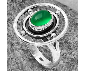 Natural Green Onyx Ring size-6.5 SDR204917 R-1446, 6x8 mm