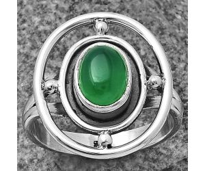 Natural Green Onyx Ring size-7.5 SDR204934 R-1446, 6x8 mm
