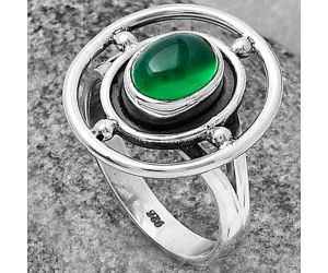 Natural Green Onyx Ring size-7.5 SDR204934 R-1446, 6x8 mm