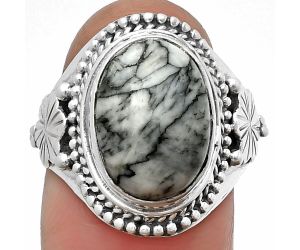 Pinolith Stone Ring size-7 SDR208770 R-1424, 10x14 mm