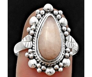 Pink Scolecite Ring size-8 SDR208889 R-1399, 7x13 mm