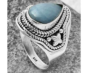 Angelite Ring Size-7 SDR209962 R-1312, 8x12 mm