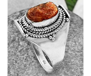 Sunstone Rough Ring Size-9 SDR210009 R-1397, 7x11 mm