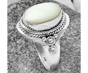 White Opal Ring Size-8 SDR210246 R-1420, 9x12 mm