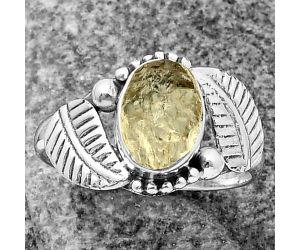 Yellow Scapolite Rough Ring size-8.5 SDR211345 R-1272, 7x9 mm