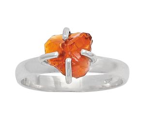 Mandarin Citrine Rough Ring Size-7 SDR214955 R-1052, 8x9 mm