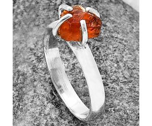 Mandarin Citrine Rough Ring Size-7 SDR214955 R-1052, 8x9 mm