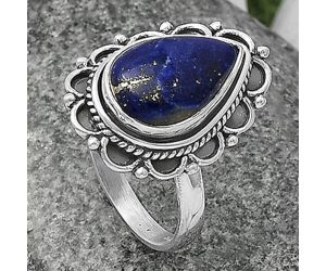 Lapis Lazuli Ring size-7.5 SDR215996 R-1256, 9x14 mm