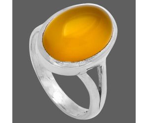 Yellow Chalcedony Ring size-7 SDR216604 R-1002, 10x14 mm