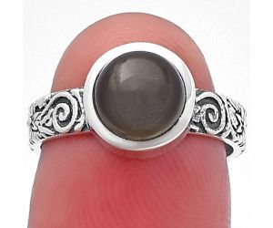 Gray Moonstone Ring size-6 SDR217867 R-1061, 7x7 mm