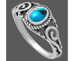 Natural Turquoise Morenci Mine Ring size-7 SDR220682 R-1043, 4x6 mm