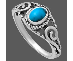 Natural Turquoise Morenci Mine Ring size-8 SDR220690 R-1043, 4x6 mm