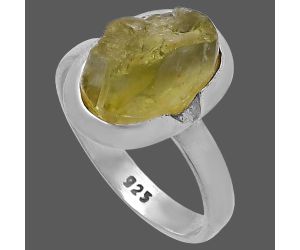 Green Kyanite Rough Ring size-7.5 SDR221702 R-1059, 8x12 mm