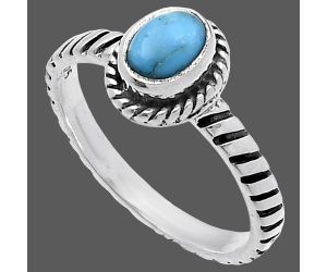 Natural Turquoise Morenci Mine Ring size-6 SDR222440 R-1045, 4x6 mm