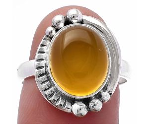 Yellow Onyx Ring size-8 SDR222768 R-1407, 10x12 mm