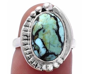 Lucky Charm Tibetan Turquoise Ring size-6 SDR222771 R-1407, 9x14 mm