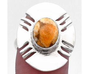 Coral Jasper Ring size-7 SDR224724 R-1240, 8x10 mm