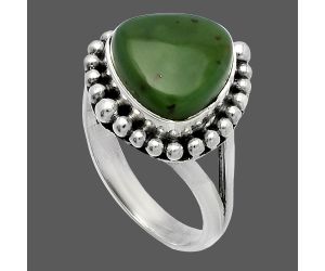 Nephrite Jade Ring size-7 SDR226010 R-1154, 11x11 mm