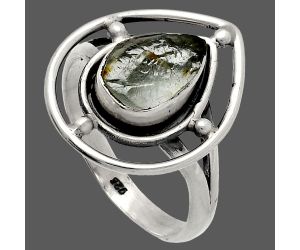 Aquamarine Rough Ring size-8.5 SDR227495 R-1446, 7x11 mm