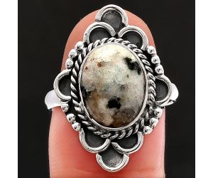 Sesame Jasper Ring size-8 SDR227595 R-1229, 9x12 mm