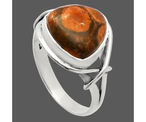 Poppy Jasper Ring size-8.5 SDR228132 R-1054, 12x12 mm