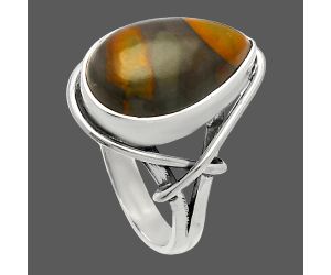 Bamboo Jasper Ring size-6 SDR228212 R-1054, 10x15 mm