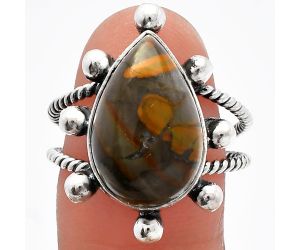 Bamboo Jasper Ring size-9 SDR228982 R-1268, 11x17 mm