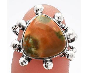 Rhyolite - Rainforest Jasper Ring size-7 SDR229038 R-1268, 13x13 mm